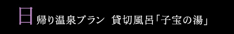 日帰り温泉プラン　貸切風呂「子宝の湯」